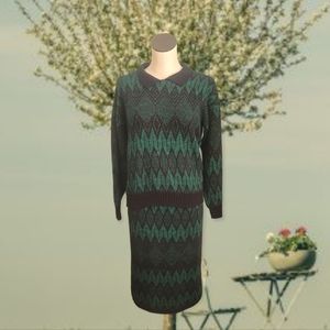 Vintage 70s Sweater Skirt Set